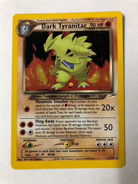 Dark Tyranitar Pokemon Card