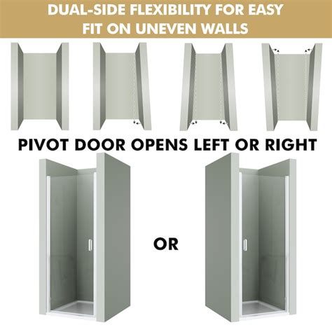 Forclover APC Pivot Shower Door Polished Chrome 29-in to 30-in W x 72 ...