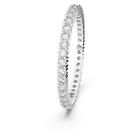 Matrix Vittore ring, Round cut, White, Silver-tone finish | Swarovski