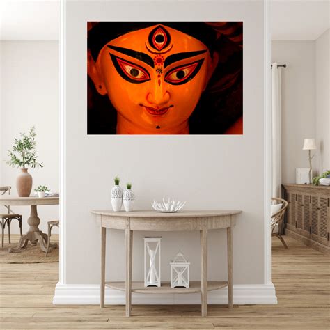 Big Eyes Durga Painting Self Adhesive Sticker Poster – Myindianthings