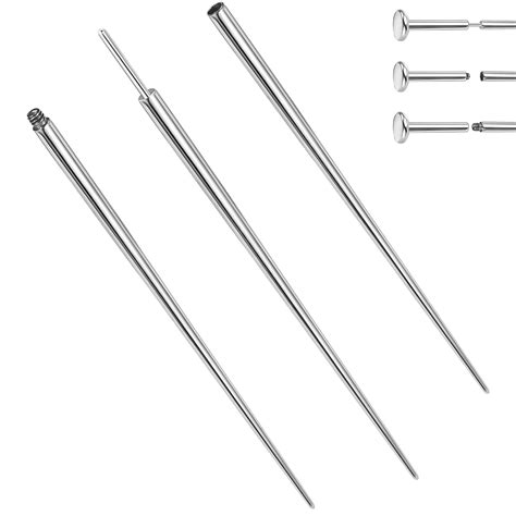 Buy BodyAce 14G 16G 18G Titanium Piercing Taper, Threadless Insertion ...