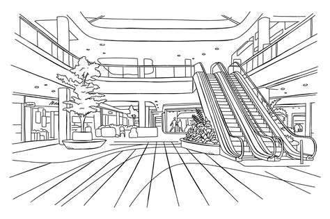Premium Vector | Hand drawn mall drawing illustration