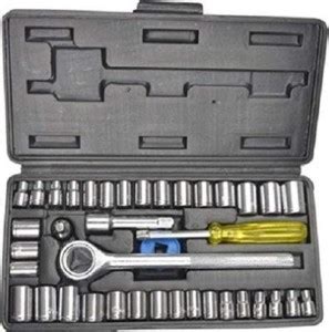 pices Stenless steel 40 Pc Socket Tool Kit Socket Set (Pack of--1 ...