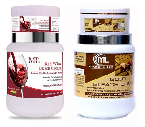Make Line Red Wine & Gold Bleach Cream With Activator For Skin ...