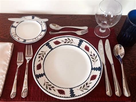 The Table is Set for a Four Course Meal-3. Stock Image - Image of ...