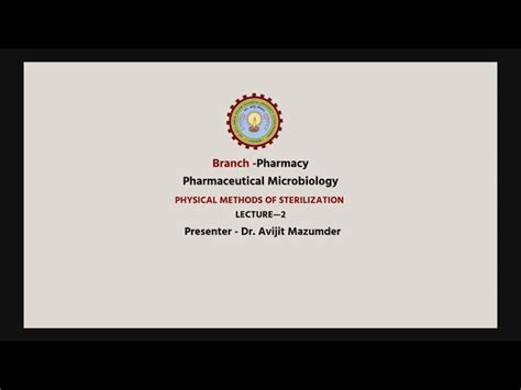 Pharmaceutical Microbiology Video Lectures | Bachelor of Pharmacy 3rd ...