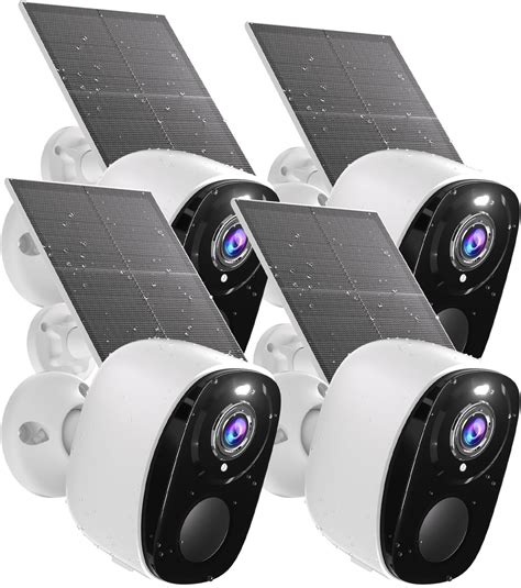 Amazon.com : ELECCTV 4Pack Solar Security Cameras Wireless Outdoor ...