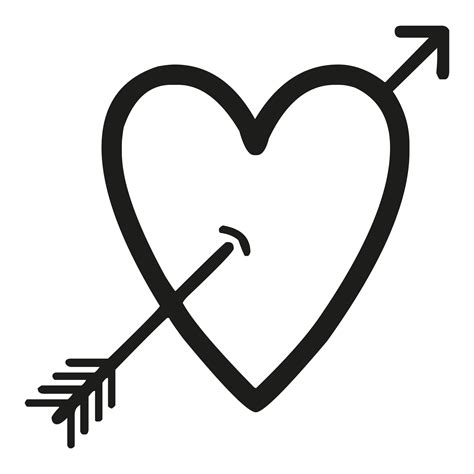 Hand drawn heart with arrow on Transparent Background 18251097 PNG