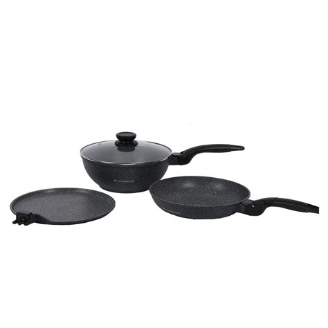 Buy Wonderchef Click Granite Aluminium Induction Base Cookware Set, 4 ...