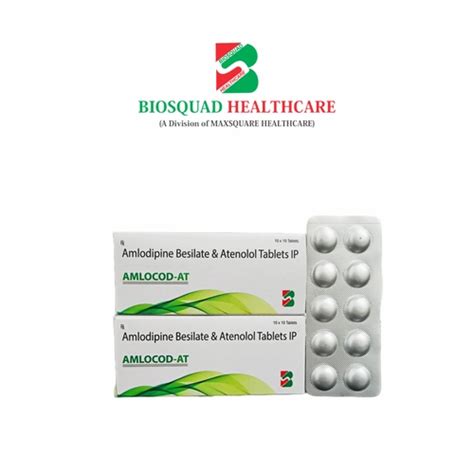 Amlocod at - Amlodipine Besilate & Atenolol Tablets IP - Biosquad ...