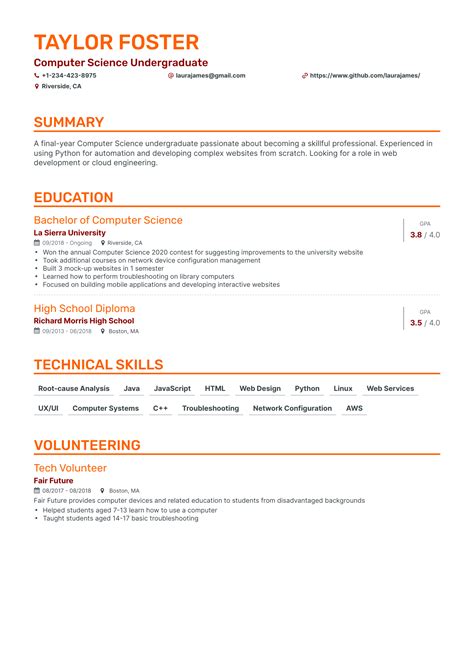 5 Undergraduate Resume Examples & Guide for 2024