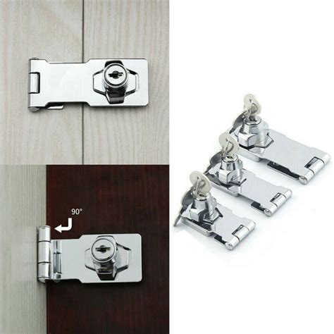 Buy 2.5Inch Locking Hasp and Staple W/ Keys Padlock Cupboard Shed ...