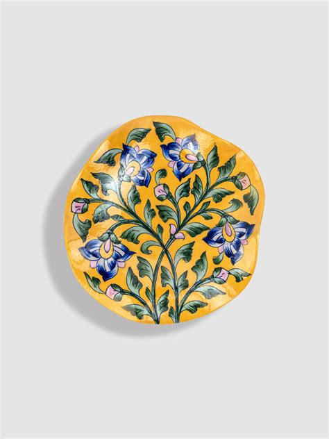 Blue Pottery Decorative Handmade Curve Wall Plate – NEERJA ...