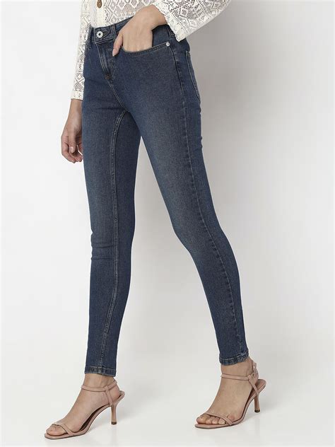 Blue Mid Rise Wendy Skinny Fit Jeans
