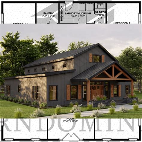 Two story 4 bedroom barndominium with massive garage floor plan – Artofit