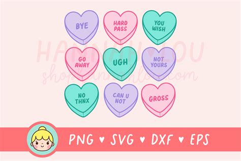 Anti-Valentine's Day Candy Hearts Graphic by Hannah Lou · Creative Fabrica