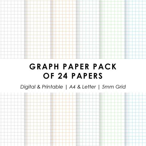 Digital Graph Paper 24 Digital Notebook Paper Templates - Etsy