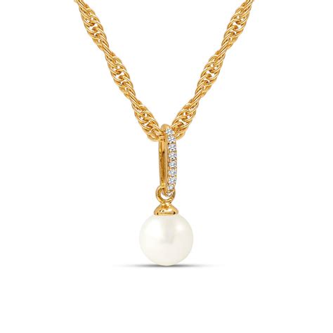925 Sterling Silver 14K Gold Plated Pearl Adjustable PaperClip Link Ch ...