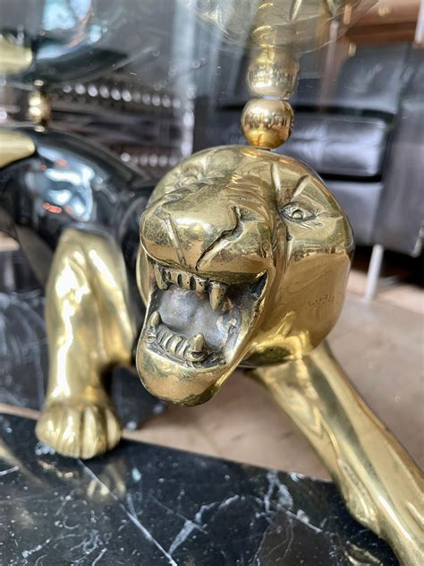 Very Large Italian Brass and Marble Panther Coffee Table at 1stDibs ...