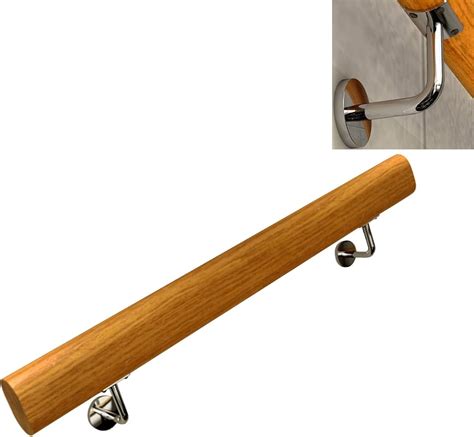 Amazon.com: Stair Railing - Wall Mount Handrail - Wooden Stair Handrail ...