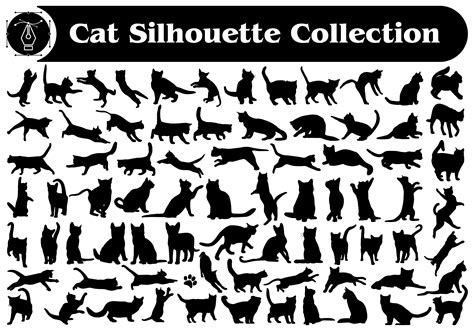 Animal Cat Silhouettes Vector Collection Graphic by adopik · Creative Fabrica