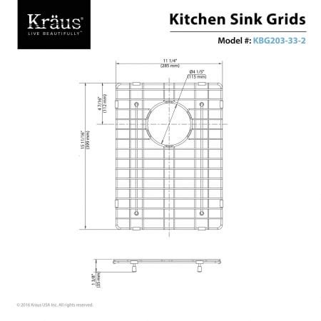 Kraus KBG-203-33-2 Right Bowl Stainless Steel Bottom Grid for Kraus KHF ...