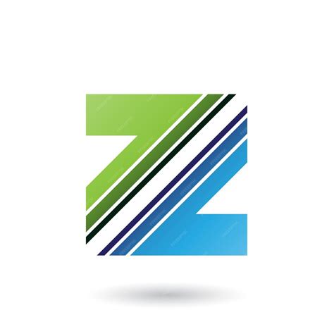 Premium Vector | Green and Blue Letter Z with Diagonal Stripes Vector Illustration
