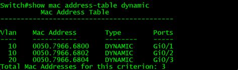 Image result for Mac Address Table Example