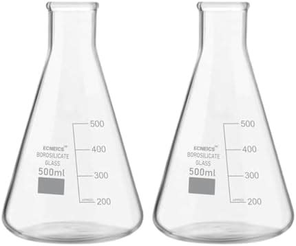 ECNEICS Borosilicate Glass Conical Flask 500 ml with Graduation Marks ...