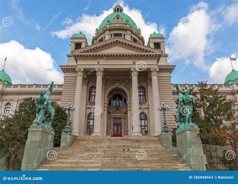 National Assembly Serbia editorial stock image. Image of city - 286868564