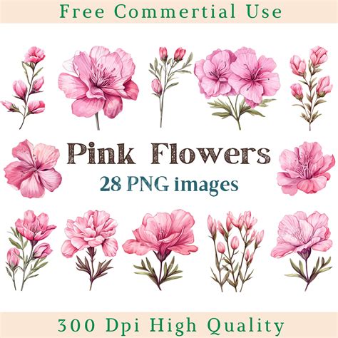 Clipart Pink Flowers Blossom Pink Flowers Clip Art PNG
