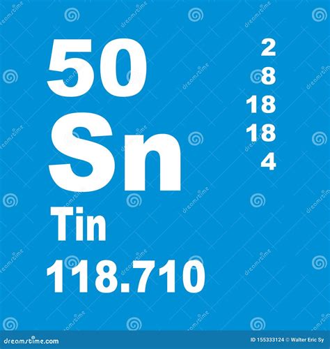 Periodic Table of Elements: Tin Stock Illustration - Illustration of tenn, table: 155333124