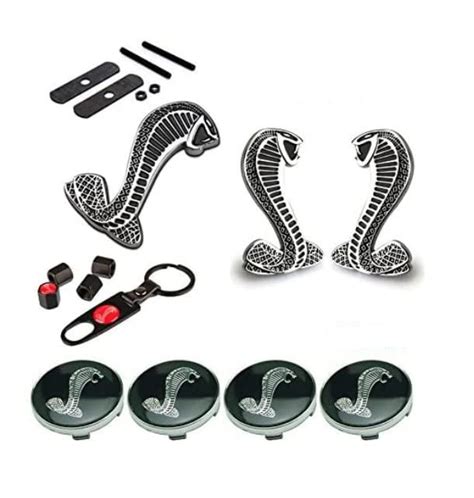 BENZEE 11pcs Set AM120 Cobra Front Grille Silver + Back Car Emblem ...