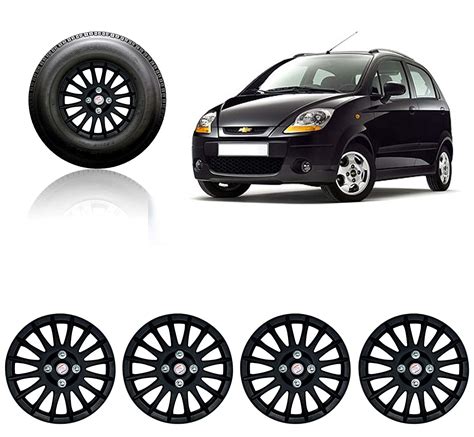 Auto Pearl-Car Full Black Wheel Cover Caps Black 13 inches Press Type ...