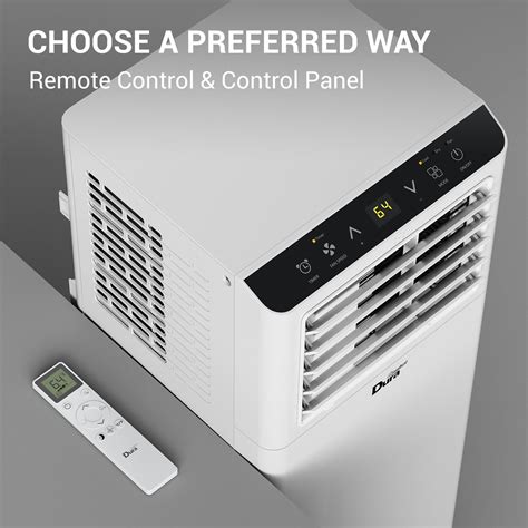 DuraComfort 8,000 BTU ASHRAE Portable Air Conditioner, 3-in-1 AC Unit,