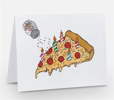 Pizza Birthday Card / Birthday Card for Him / Birthday Card - Etsy