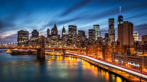 Download Brooklyn Bridge New York Time Lapse Skyline Night City Man ...