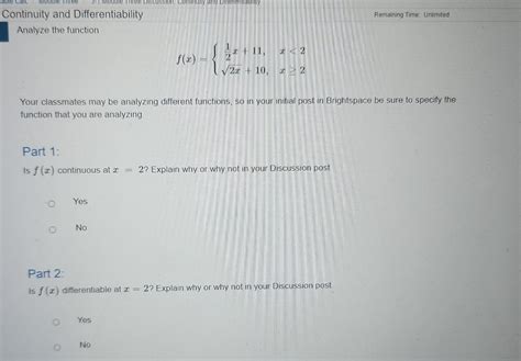 Solved Analyze the function f(x)={21x+11,2x+10,x
