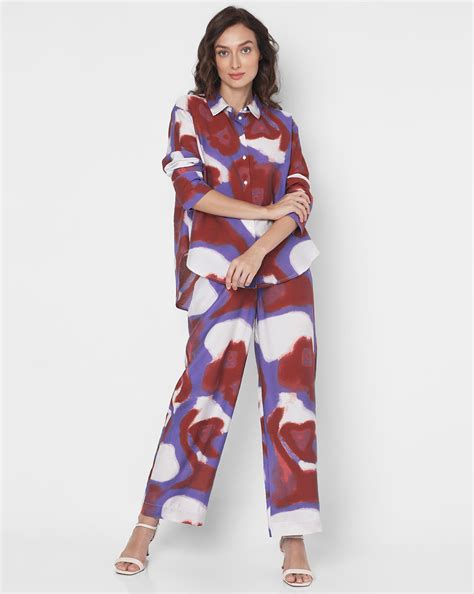 Multi-Coloured Abstract Print Co-ord Set Shirt