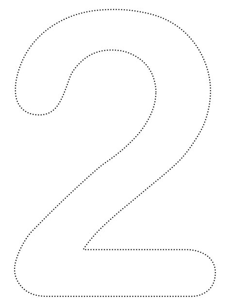 Number 2 Tracing Worksheet coloring page - Download, Print or Color Online for Free