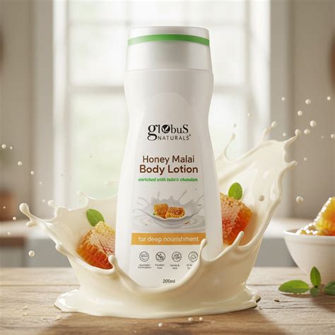 Globus Naturals Honey Malai Body Lotion in a 200ml bottle, moisturizing ...