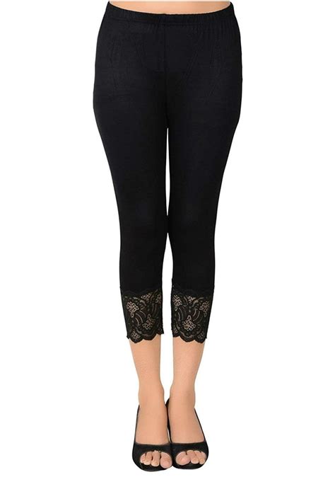 Buy Stunning Collection Cotton 3/4th lace Capri for Womens | Lace capri ...