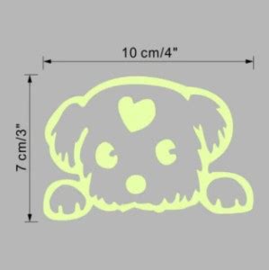 Rack Jack 7.5 cm Glow in the Dark Bedroom Stickers Vinyl Decal - Dog ...