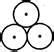 Three identical spheres of radius r and mass m touch each other (as ...