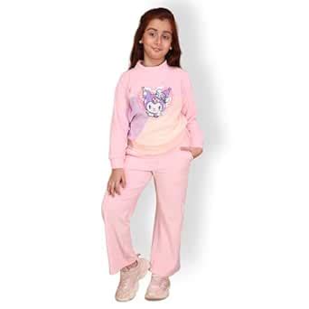 Buy Cutecumber Girls Light Pink Velour Top & Pant Co-Ord Set with ...