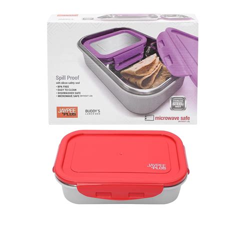 Buy Jaypee Plus Stainless Steel Lunch Box Buddysteel Red, 500 ml ...