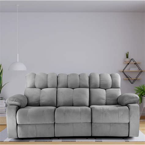 Little NAP Helios Soft Suede Fabric Three Motorized Standard Recliner ...