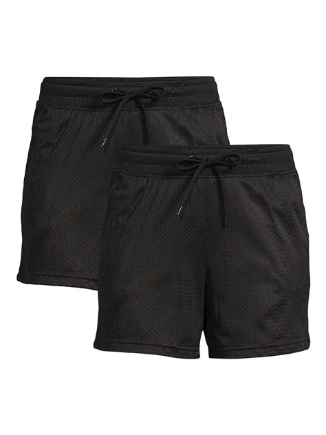 Athletic Works Women's Mesh Shorts with Pockets, 2-Pack - Walmart.com