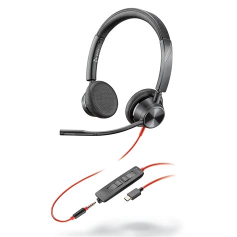 Poly by Plantronics - Blackwire 3325 Wired Stereo On Ear Headset with ...