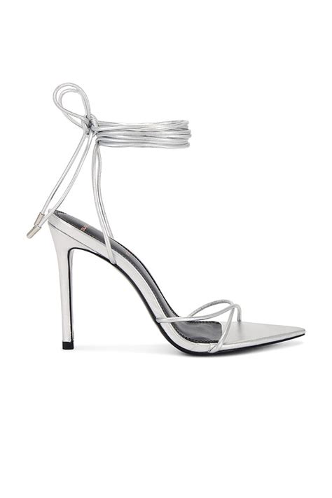 BLACK SUEDE STUDIO Talia Sandal in Silver Metallic | REVOLVE